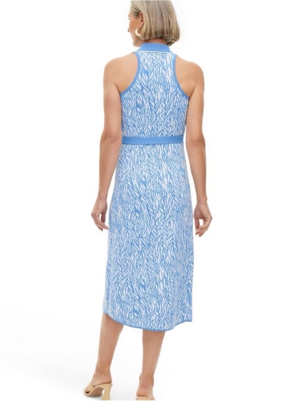 Diane Von Furstenberg Light Blue Printed Wrap Dress NWOT - Picture 2 of 5